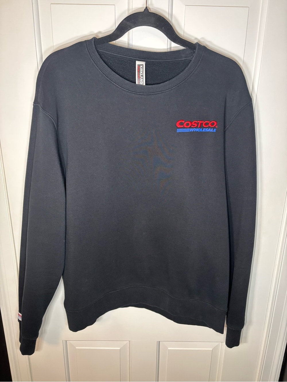 Kirkland Signature Black Crewneck Sweatshirt Costco Logo Men’s M Women’s L